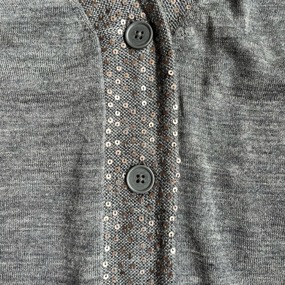 Madewell Wallace Sequin Trim Merino Wool Sweater Vest- NWT- Charcoal- MEDIUM - Picture 4 of 6